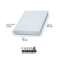 Caja ecológica tapa y base 20x15x3 cm blanco