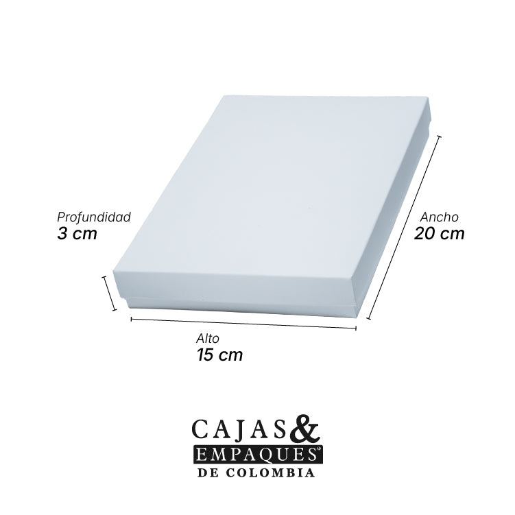 Caja ecológica tapa y base 20x15x3 cm blanco