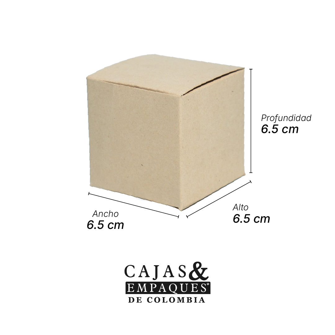 Caja ecológica tipo cubo 6.5x6.5x6.5 cm crema