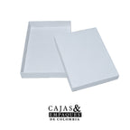 Caja ecológica tapa y base 20x15x3 cm blanco