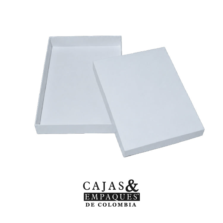 Caja ecológica tapa y base 20x15x3 cm blanco