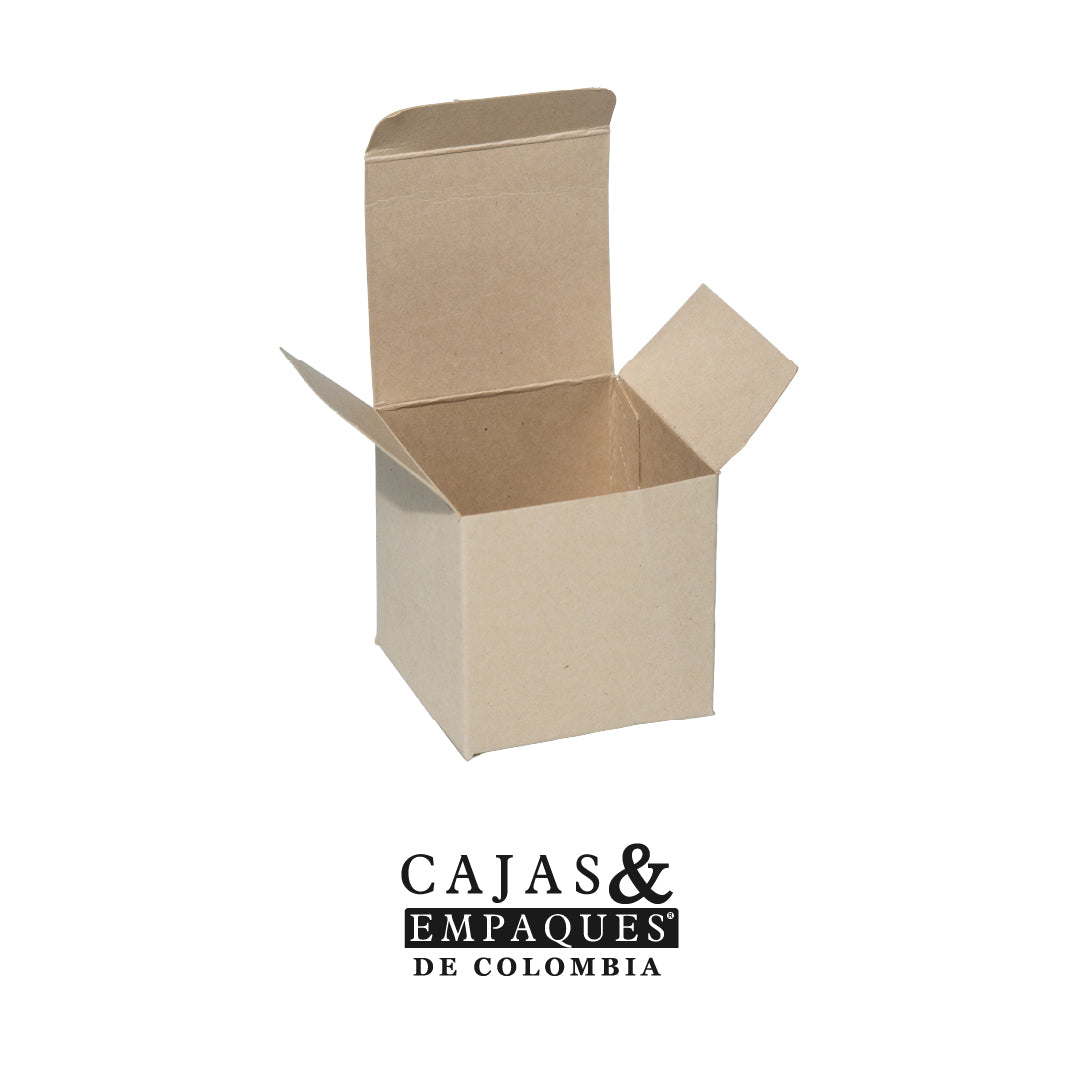 Caja ecológica tipo cubo 6.5x6.5x6.5 cm crema