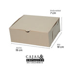 Caja ecológica plegadiza 19x16x7 cm crema