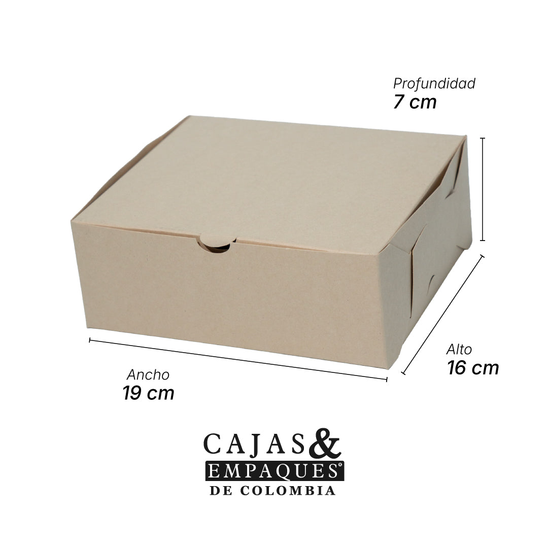 Caja ecológica plegadiza 19x16x7 cm crema