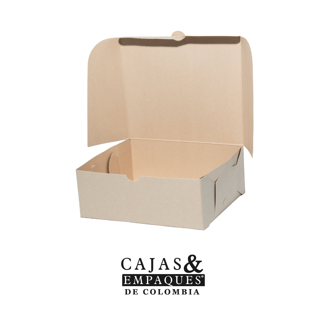 Caja ecológica plegadiza 19x16x7 cm crema