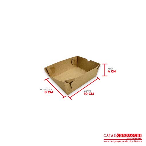 Bandeja ecológica 10x8x4 cm café Cajas y Empaques de Colombia