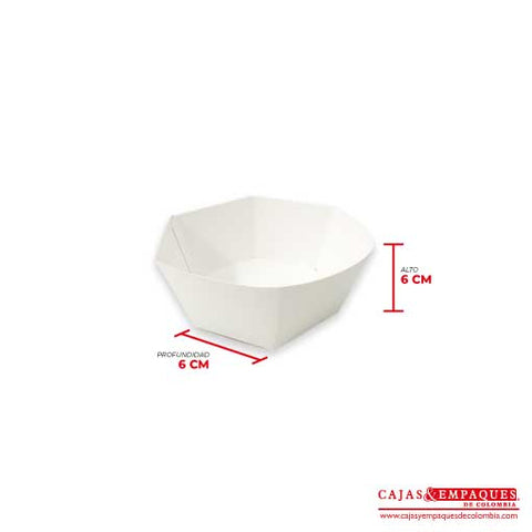 Bandeja ecológica 6x6x6 cm blanco Cajas y Empaques de Colombia