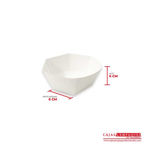Bandeja ecológica 6x6x6 cm blanco Cajas y Empaques de Colombia