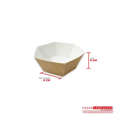 Bandeja ecológica 6x6x6 cm café Cajas y Empaques de Colombia