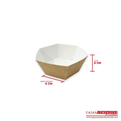 Bandeja ecológica 6x6x6 cm café Cajas y Empaques de Colombia
