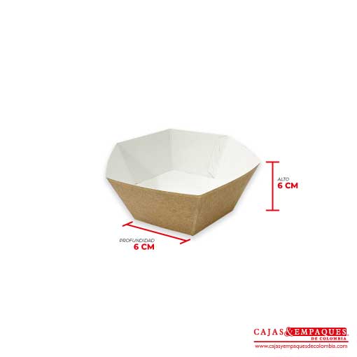 Bandeja ecológica 6x6x6 cm café Cajas y Empaques de Colombia
