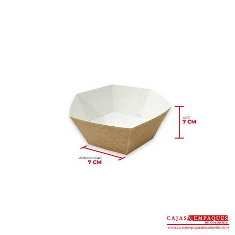 Bandeja ecológica 7x7x7 cm café Cajas y Empaques de Colombia
