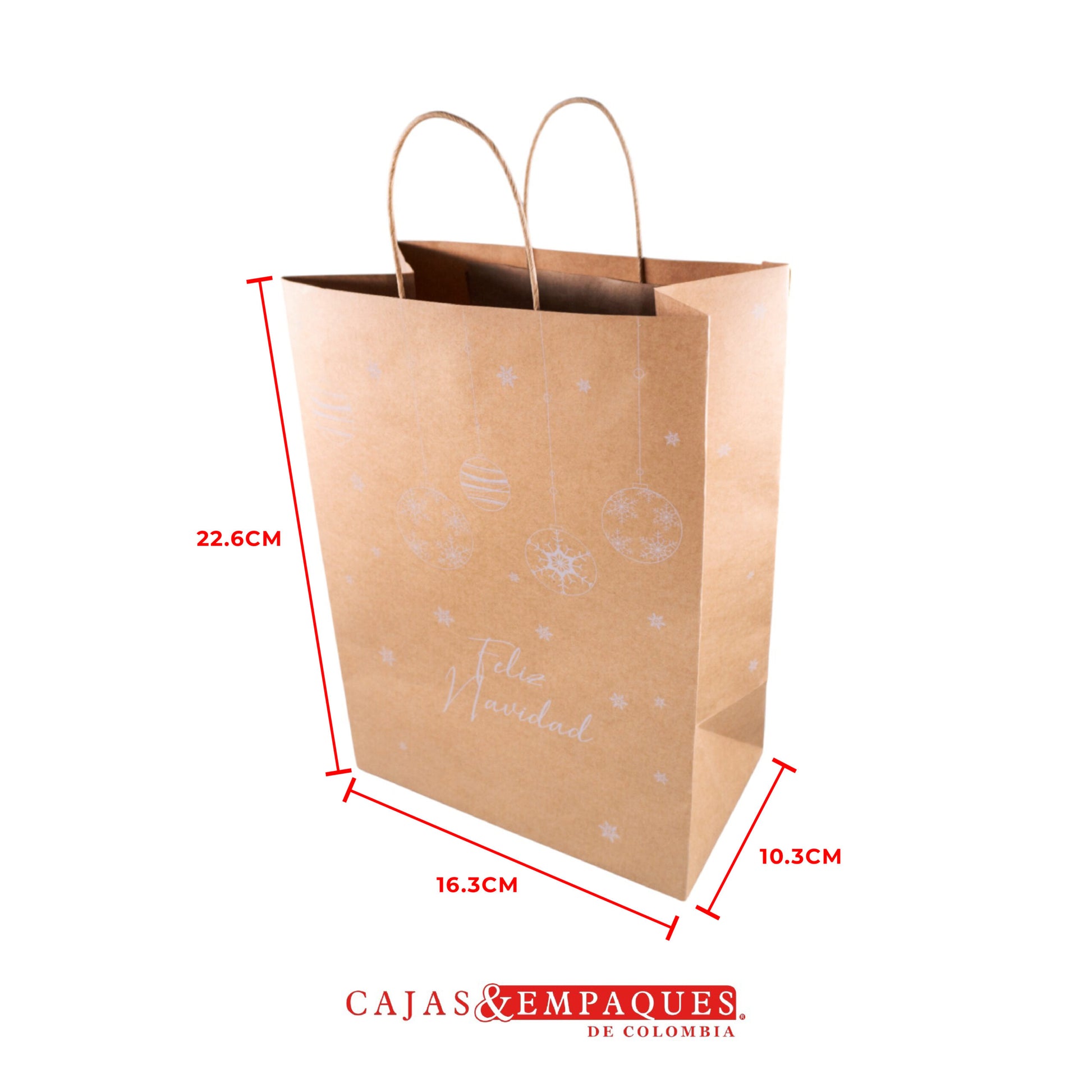 Bolsa ecológica 16.3X10.3X22.6cm navidad bolitas Cajas y Empaques de Colombia
