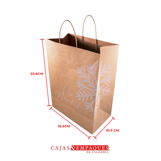 Bolsa ecológica 16.3X10.3X22.6cm navidad copo Cajas y Empaques de Colombia