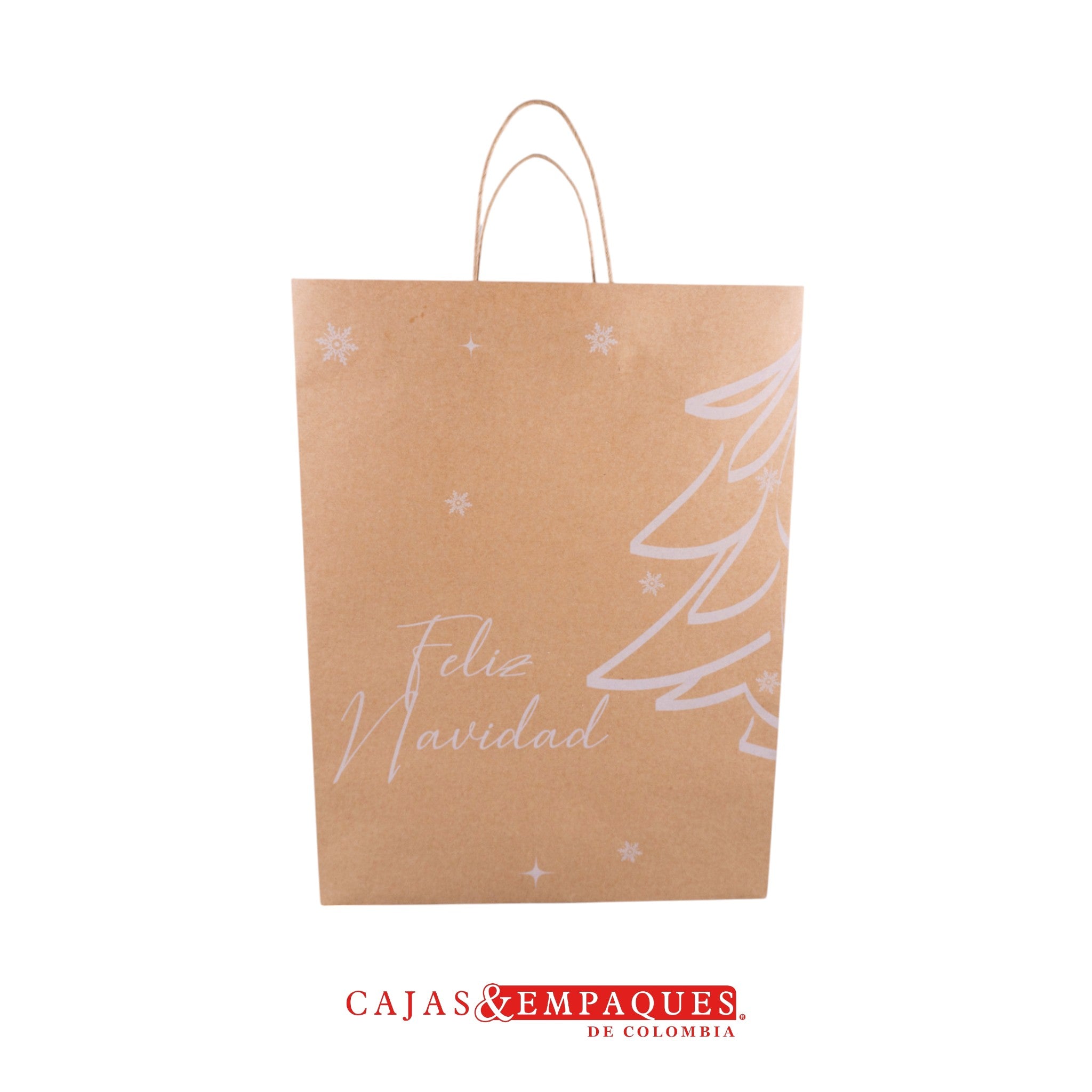 Bolsa ecológica 30x17x43cm #60 café árbol Navidad Cajas y Empaques de Colombia