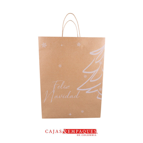 Bolsa ecológica 30x17x43cm #60 café árbol Navidad Cajas y Empaques de Colombia