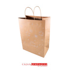 Bolsa ecológica 30x17x43cm #60 café bolitas Navidad Cajas y Empaques de Colombia