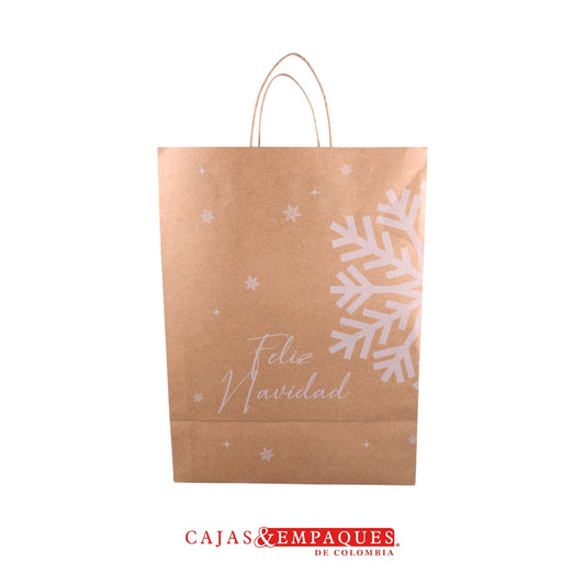 Bolsa ecológica 16.3X10.3X22.6cm navidad copo Cajas y Empaques de Colombia