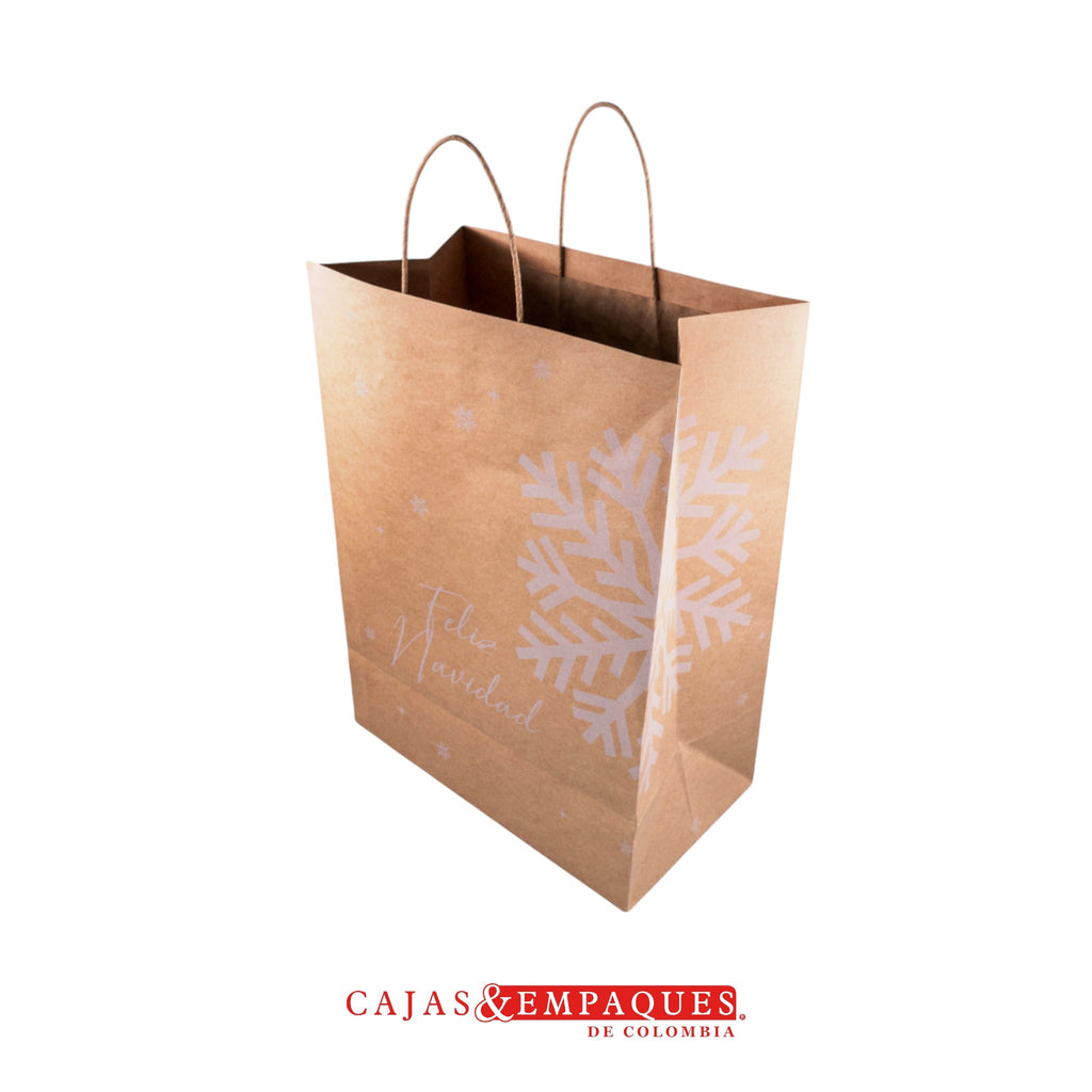 Bolsa ecológica 30x17x43cm #60 café copo Navidad Cajas y Empaques de Colombia