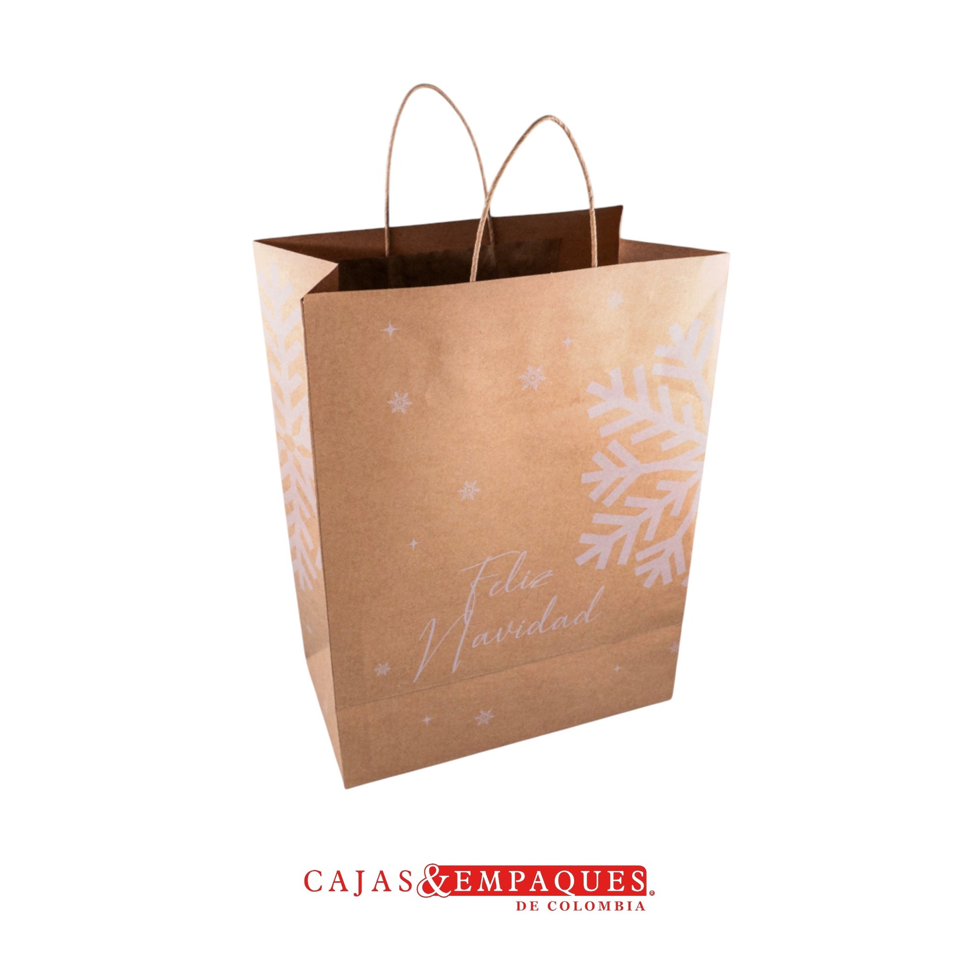 Bolsa ecológica 16.3X10.3X22.6cm navidad copo Cajas y Empaques de Colombia