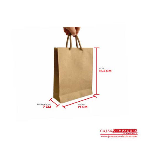 Bolsa ecológica 17x7x16.5 cm cordón Cajas y Empaques de Colombia