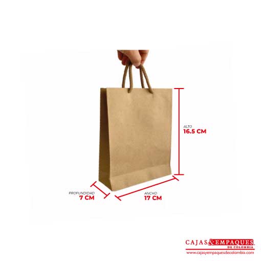 Bolsa ecológica 17x7x16.5 cm cordón Cajas y Empaques de Colombia