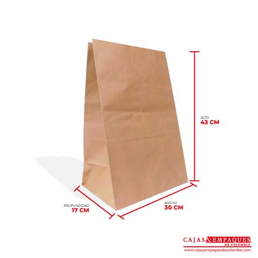 Bolsa ecológica 30x17x43 cm # 60 café Cajas y Empaques de Colombia