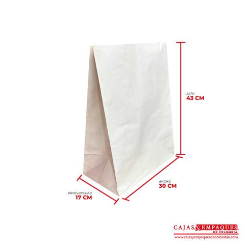 Bolsa ecológica 30x17x43 cm # 60 crema Cajas y Empaques de Colombia