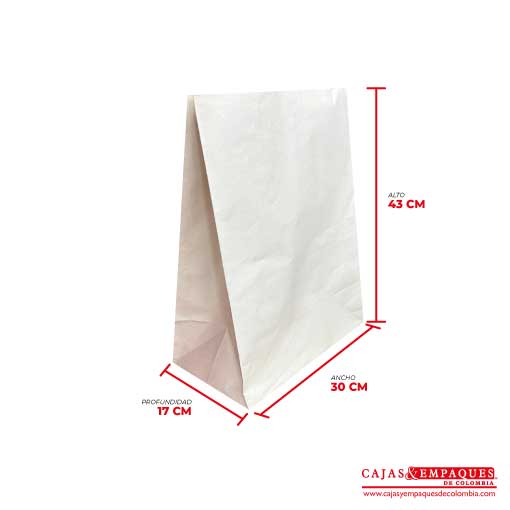 Bolsa ecológica 30x17x43 cm # 60 crema Cajas y Empaques de Colombia