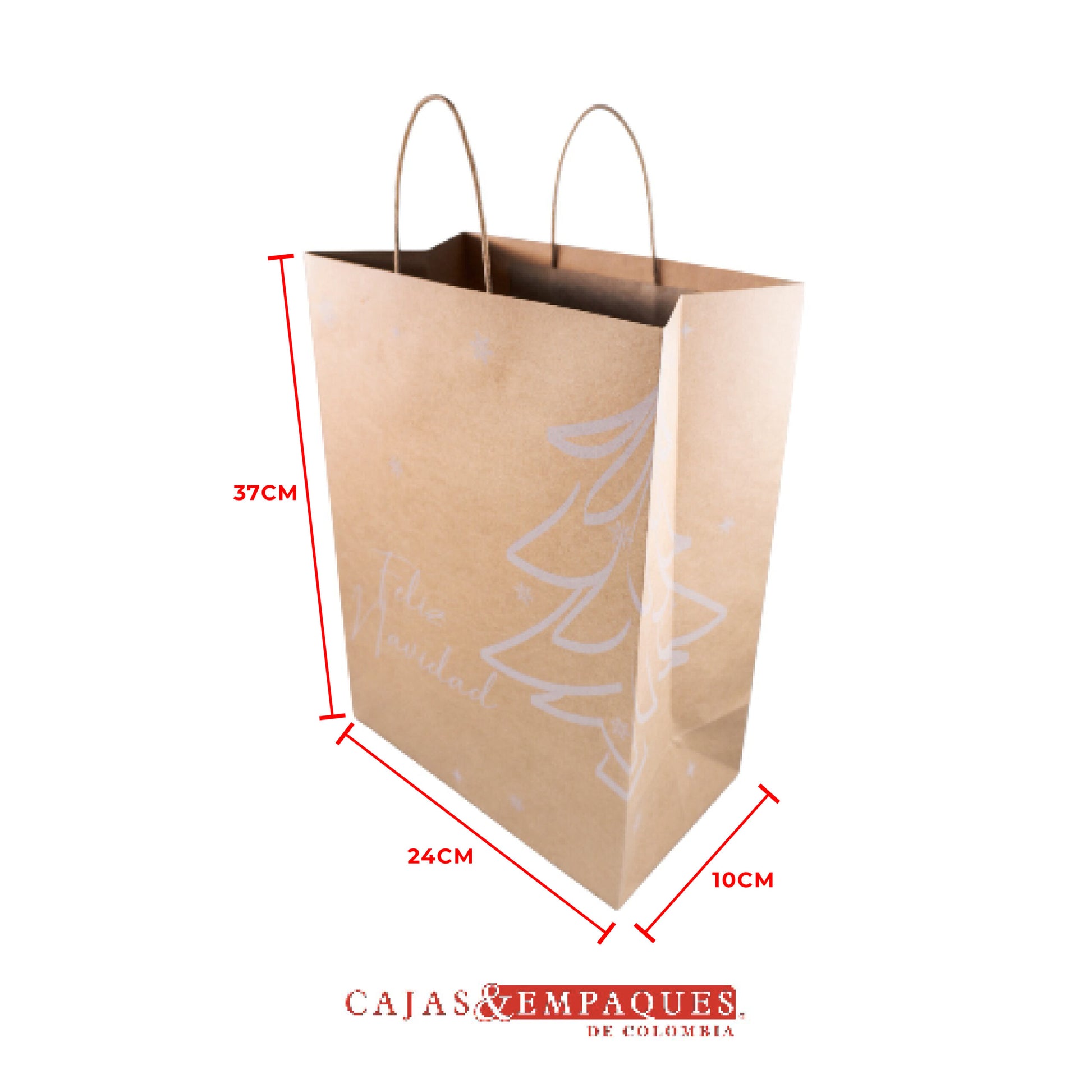Bolsas ecológica 24X10X37cm navidad árbol Cajas y Empaques de Colombia