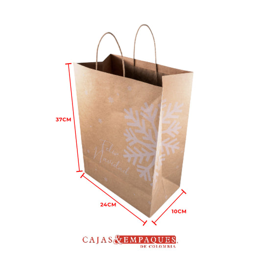 Bolsas ecológica 24X10X37cm navidad copo Cajas y Empaques de Colombia