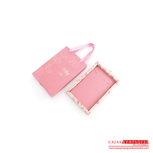Caja ecológica base y funda 12.4x18.5x4 cm rosado feliz día Cajas y Empaques de Colombia