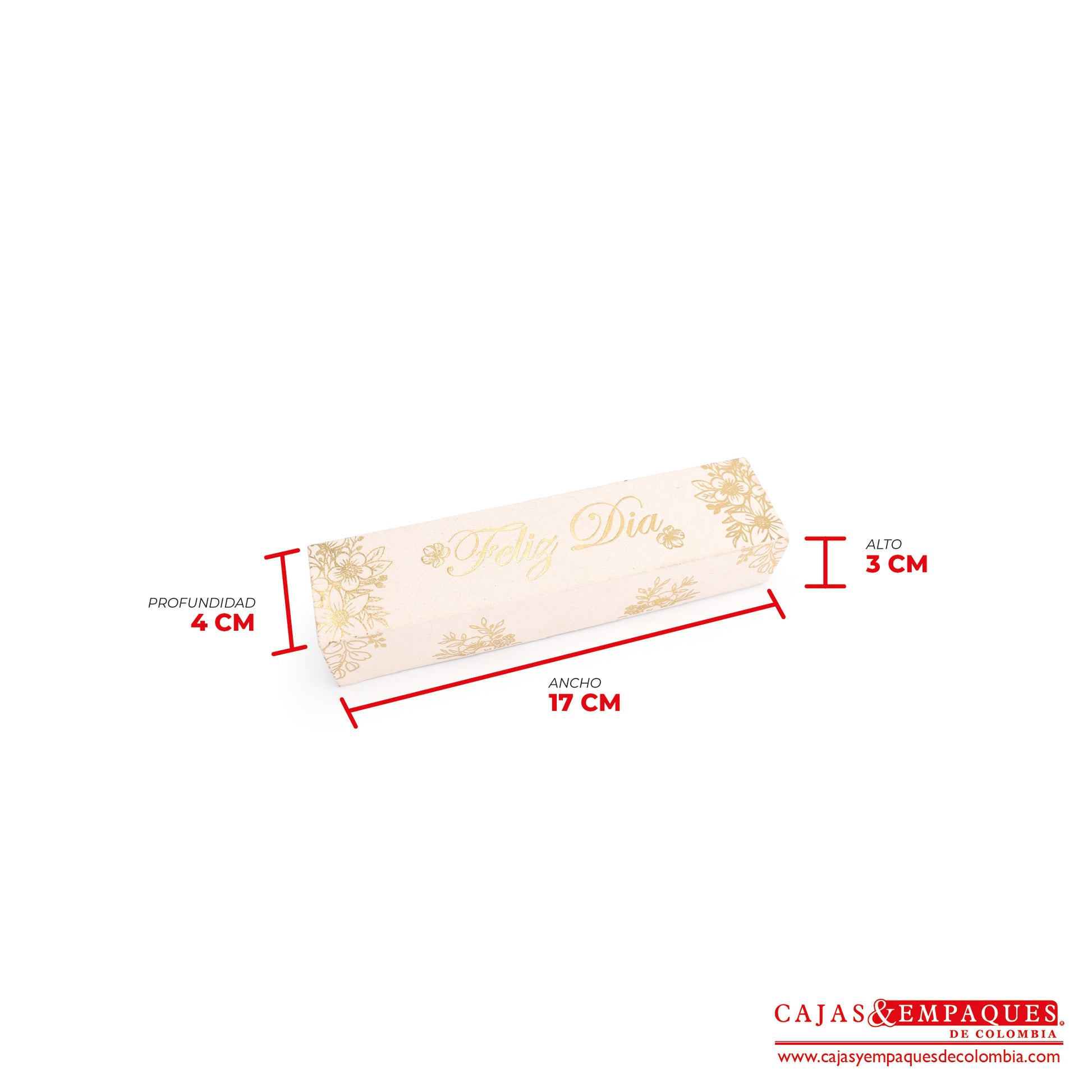 Caja ecológica base y funda 17x4x3 cm crema feliz día Cajas y Empaques de Colombia