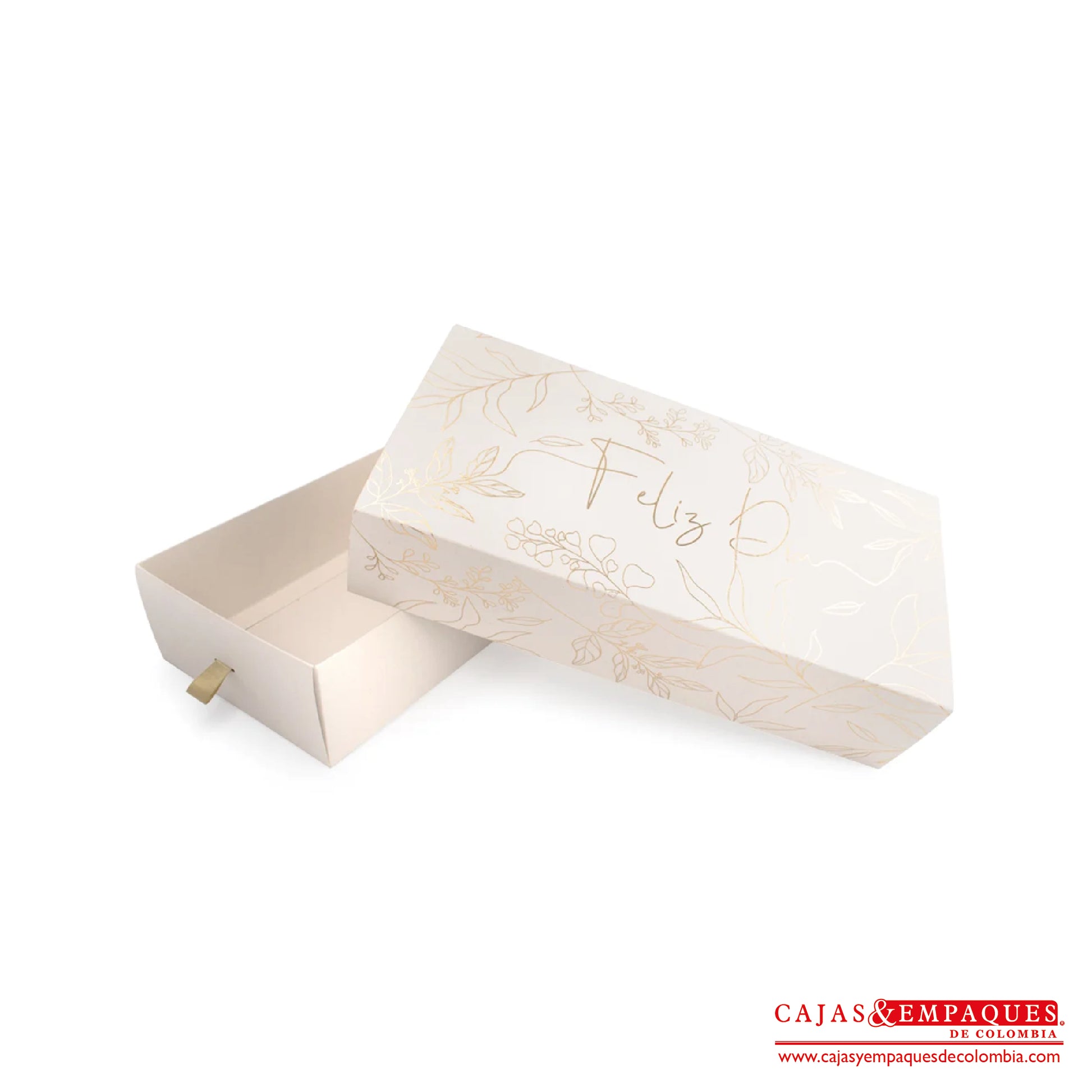 Caja ecológica base y funda 30x15x7 cm crema feliz día Cajas y Empaques de Colombia