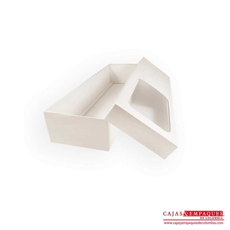 Caja ecológica tapa y base con ventana 40x12x7 cm crema Cajas y Empaques de Colombia
