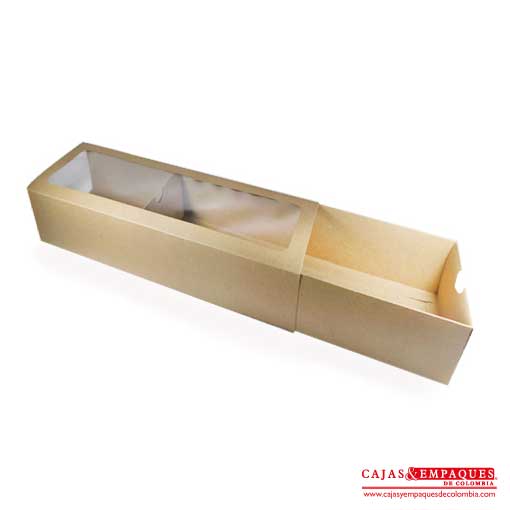 Caja ecológica base y funda con ventana 40x12x7 cm café Cajas y Empaques de Colombia