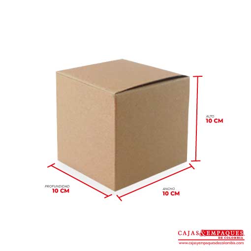 Caja ecológica tipo cubo 10x10x10 cm café Cajas y Empaques de Colombia