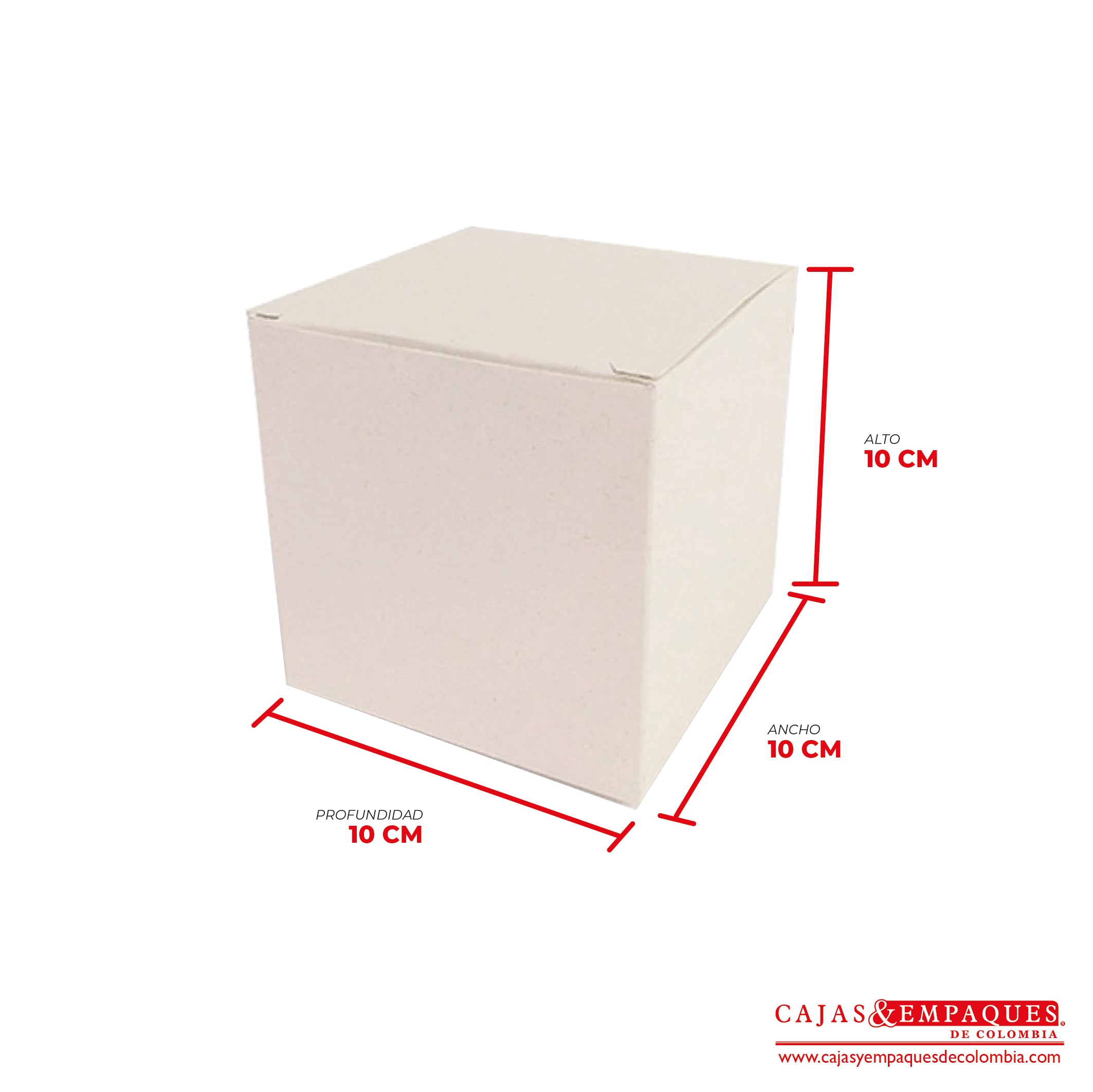 Caja ecológica tipo cubo 10x10x10 cm crema Cajas y Empaques de Colombia