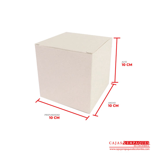 Caja ecológica tipo cubo 10x10x10 cm crema Cajas y Empaques de Colombia
