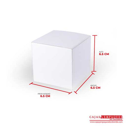 Caja ecológica tipo cubo 6.5x6.5x6.5 cm blanco Cajas y Empaques de Colombia