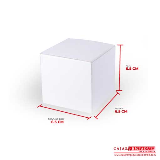Caja ecológica tipo cubo 6.5x6.5x6.5 cm blanco Cajas y Empaques de Colombia