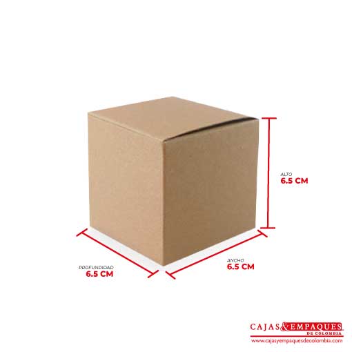 Caja ecológica tipo cubo 6.5x6.5x6.5 cm café Cajas y Empaques de Colombia