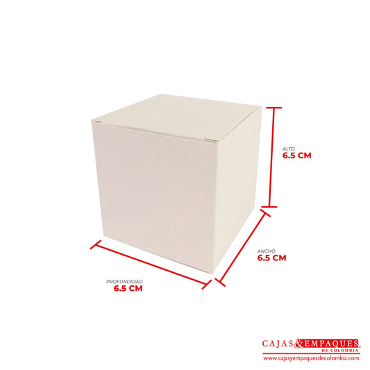 Caja ecológica tipo cubo 6.5x6.5x6.5 cm crema Cajas y Empaques de Colombia