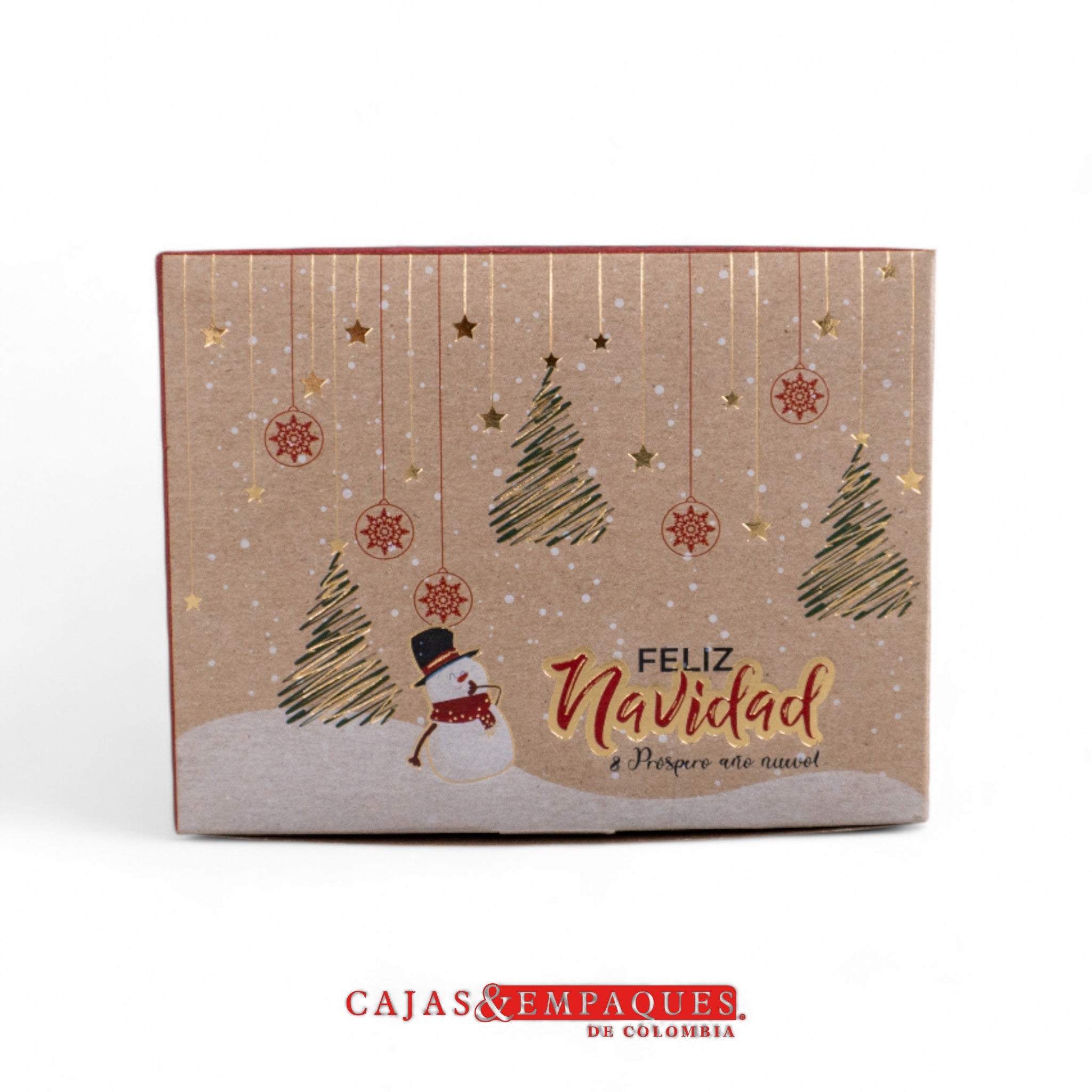 Caja ecológica plegadiza 19x16x7cm navidad con estampado Cajas y Empaques de Colombia