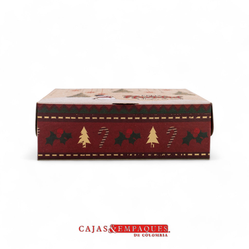 Caja ecológica plegadiza 19x16x7cm navidad con estampado Cajas y Empaques de Colombia
