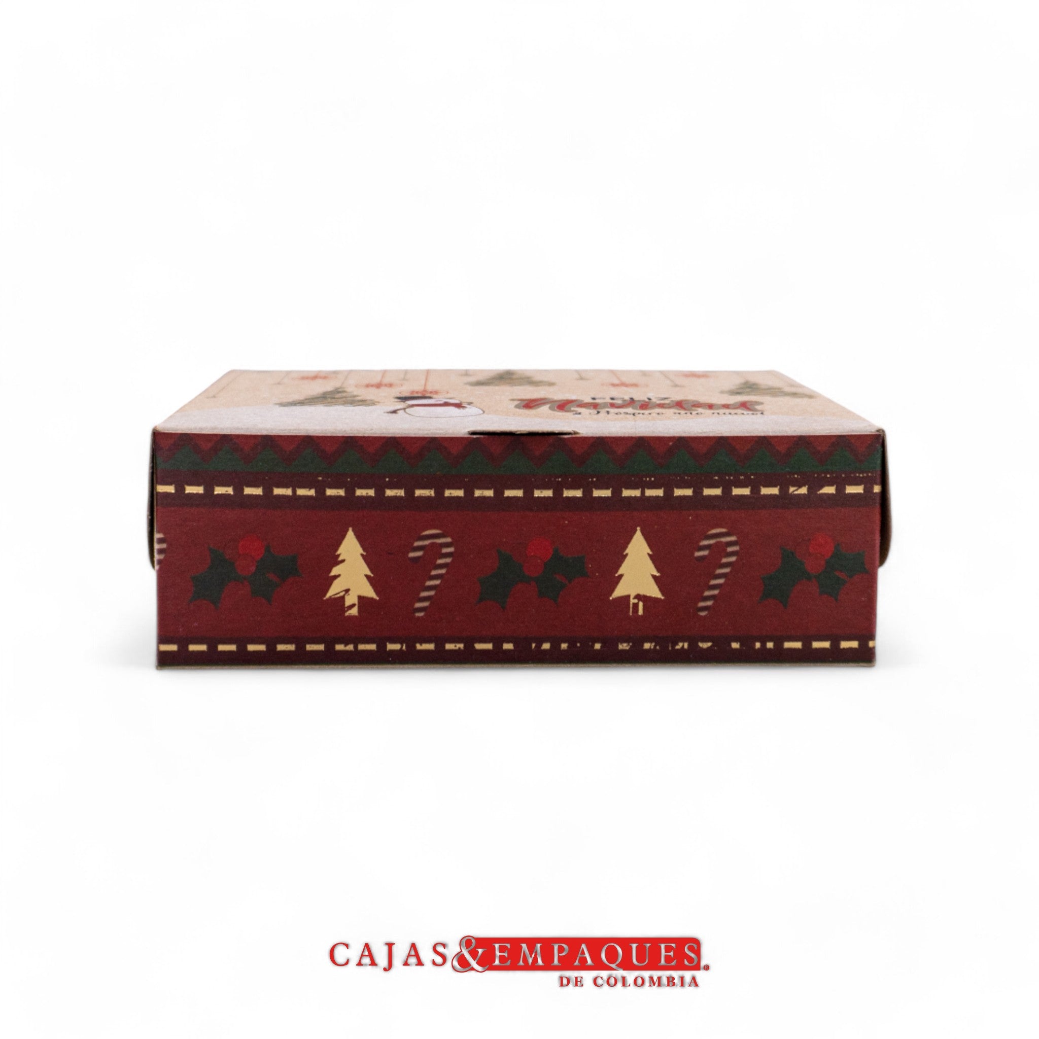 Caja ecológica plegadiza 19x16x7cm navidad con estampado Cajas y Empaques de Colombia