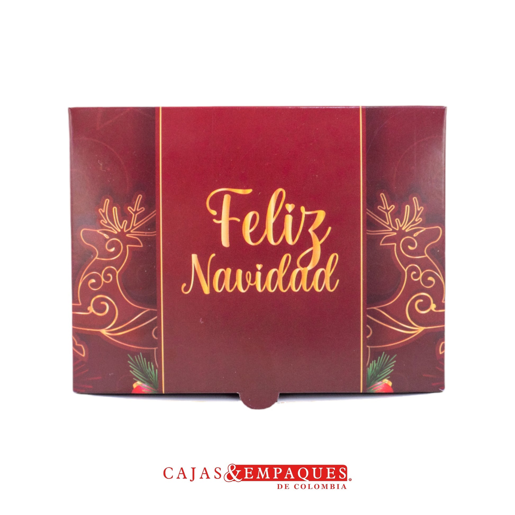 Caja ecológica plegadiza 15x11x5 cm roja navidad Cajas y Empaques de Colombia