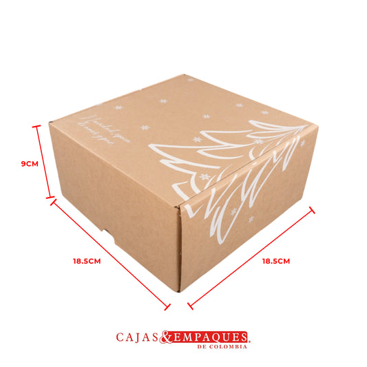 Caja ecológica plegadiza 18.5x18.5x9cm navidad árbol Cajas y Empaques de Colombia