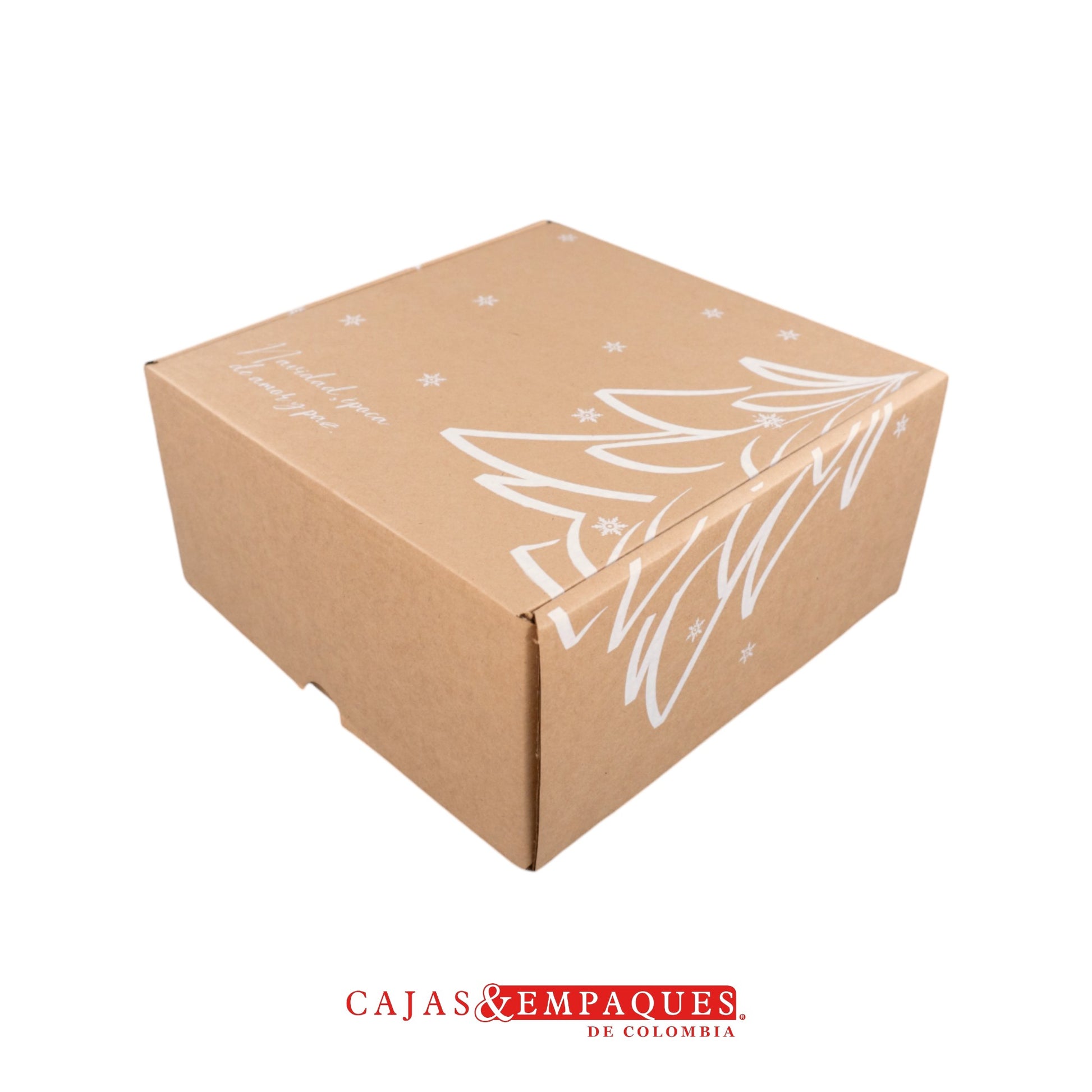 Caja ecológica plegadiza 18.5x18.5x9cm navidad árbol Cajas y Empaques de Colombia