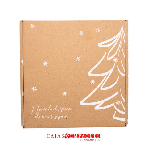 Caja ecológica plegadiza 18.5x18.5x9cm navidad árbol Cajas y Empaques de Colombia